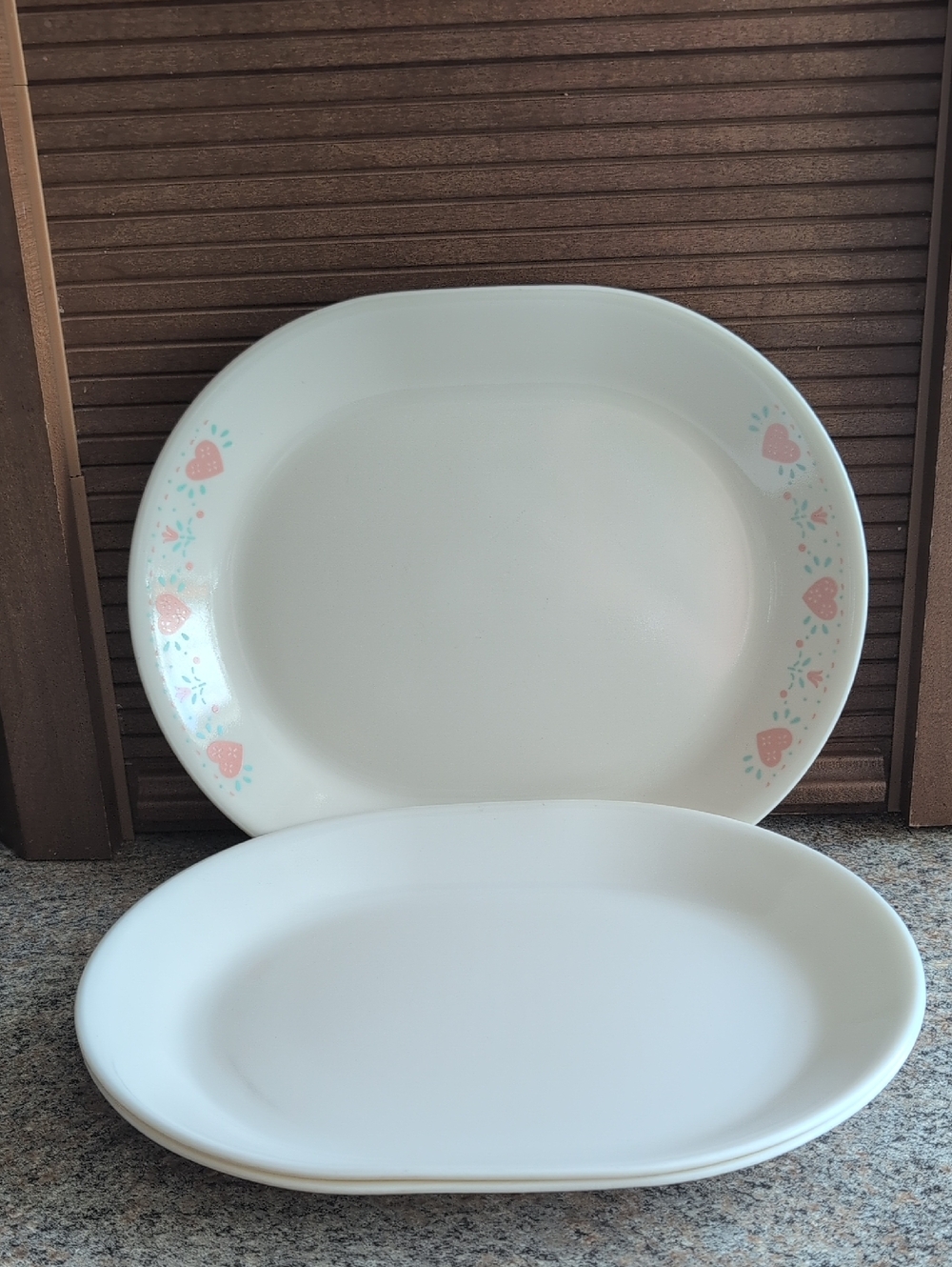 Corelle Forever Yours Oval Serving Platter and Two Oval Corelle Serving Platters